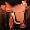 Working Hand Wade by Keith Valley - Flat Plate 7/8ths riggin - Gullet - 7 & 1/2 H by 6 & 1/4 W by 4 - Horn 5 & 1/2 by 5 & 3/4 - 90 degree bars - 7/8ths flat plate - 15 & 1/2 inch seat - Cantle 12 & 1/2 inch wide by 4 inch high with 1 & 1/2 inch Cheyenne Roll